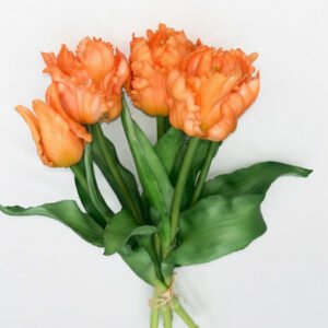 Silikoninių tulpių puokštė (5 žiedų)