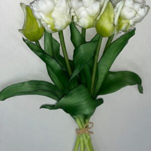 Silikoninių tulpių puokštė (5 žiedų)