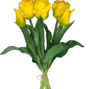 Silikoninių tulpių puokštė (5 žiedų)