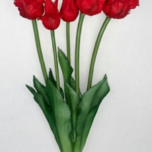 Silikoninių tulpių puokštė (5 žiedų)