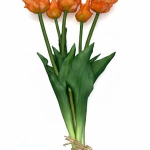 Silikoninių tulpių puokštė (5 žiedų)